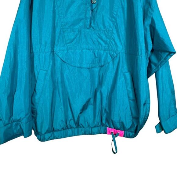 Profile Vintage Women's Half Zip Pullover Teal & Pink Jacket / Size Medium - Picture 5 of 11